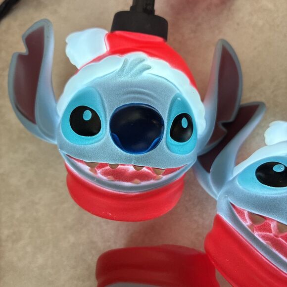 Disney Christmas Santa Stitch Blinking Holiday LED String Lights 8.5ft Long, 8pc - Picture 2 of 8